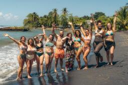 A group retreat enjoying the beach in Costa Rica